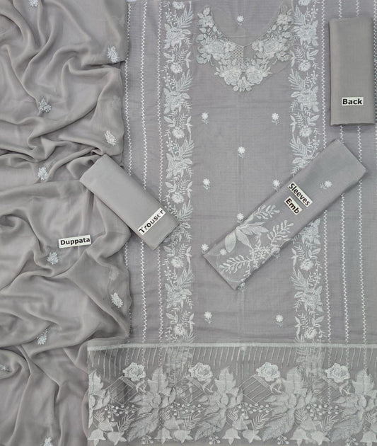 LAWN 3 PIECE UNSTICHED FULL HEAVY EMB SUIT FOR SUMMER 2025