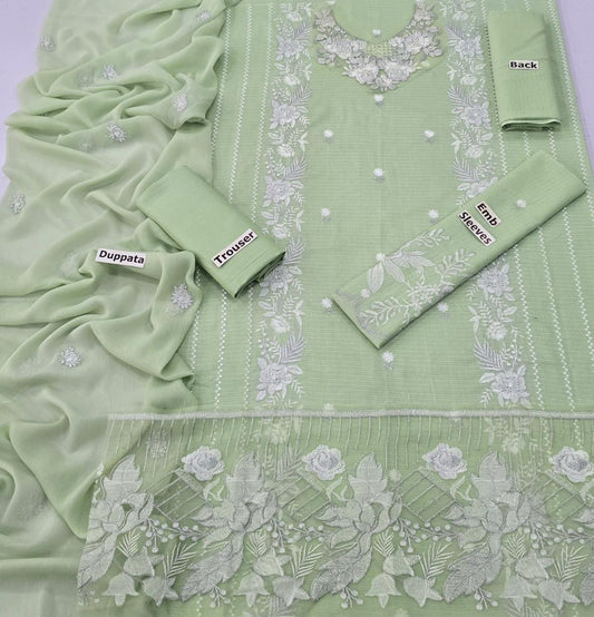 LAWN 3 PIECE UNSTICHED FULL HEAVY EMB SUIT FOR SUMMER 2025