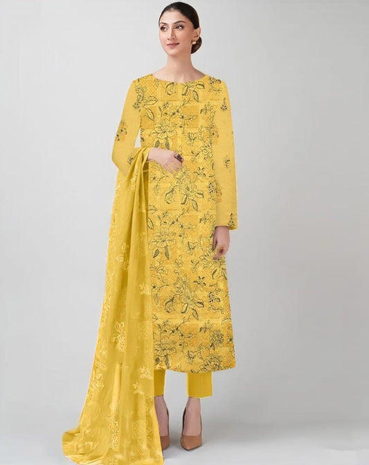LAWN 3 PIECE UNSTICHED FULL HEAVY EMB SUIT FOR SUMMER 2025