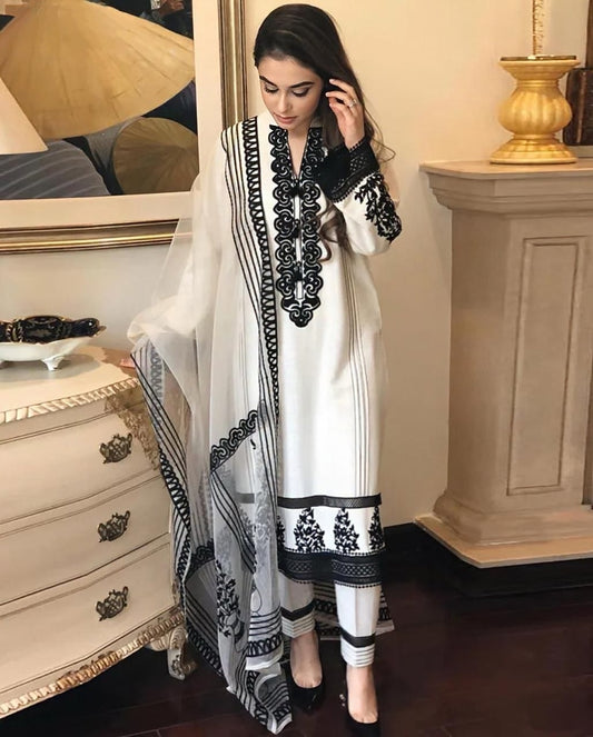 LAWN 3 PIECE UNSTICHED FULL HEAVY EMB SUIT FOR SUMMER 2025