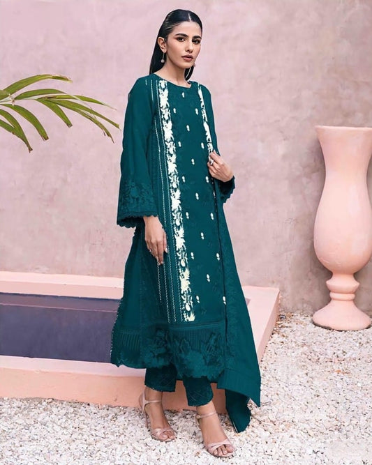 LAWN 3 PIECE UNSTICHED FULL HEAVY EMB SUIT FOR SUMMER 2025