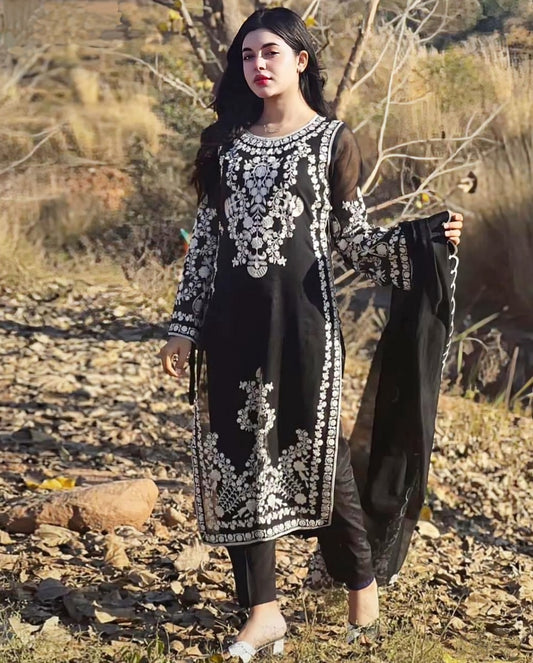 LAWN 3 PIECE UNSTICHED FULL HEAVY EMB SUIT FOR SUMMER 2025