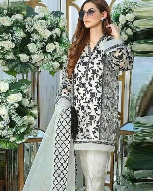 LAWN 3 PIECE UNSTICHED FULL HEAVY EMB SUIT FOR SUMMER 2025