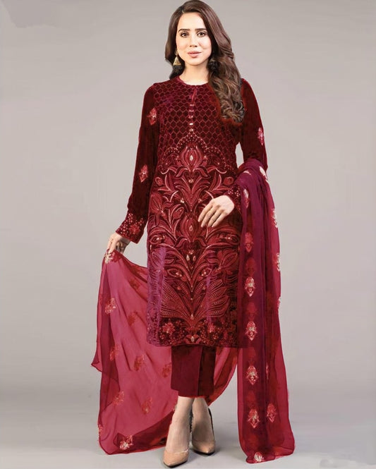 LAWN 3 PIECE UNSTICHED FULL HEAVY EMB SUIT FOR SUMMER 2025