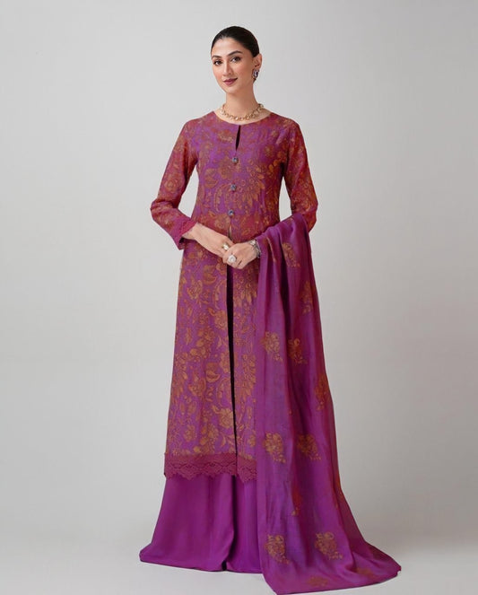 LAWN 3 PIECE UNSTICHED FULL HEAVY EMB SUIT FOR SUMMER 2025