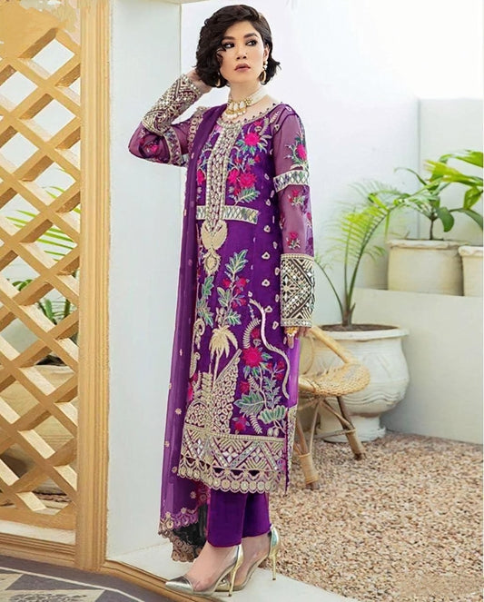 LAWN 3 PIECE UNSTICHED FULL HEAVY EMB SUIT FOR SUMMER 2025
